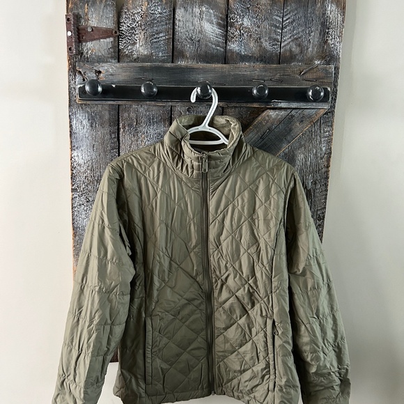 Women's Columbia Full Zipper Jacket w/Fleece Lined Collar Olive Green - Large - Picture 1 of 2